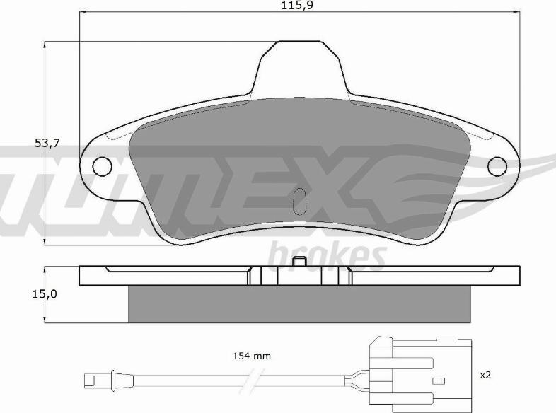 TOMEX brakes TX 11-201 - Тормозные колодки, дисковые, комплект autospares.lv