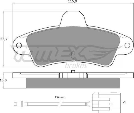 TOMEX brakes TX 11-201 - Тормозные колодки, дисковые, комплект autospares.lv