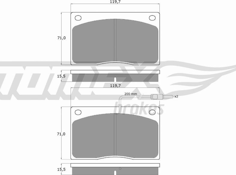 TOMEX brakes TX 11-74 - Тормозные колодки, дисковые, комплект autospares.lv