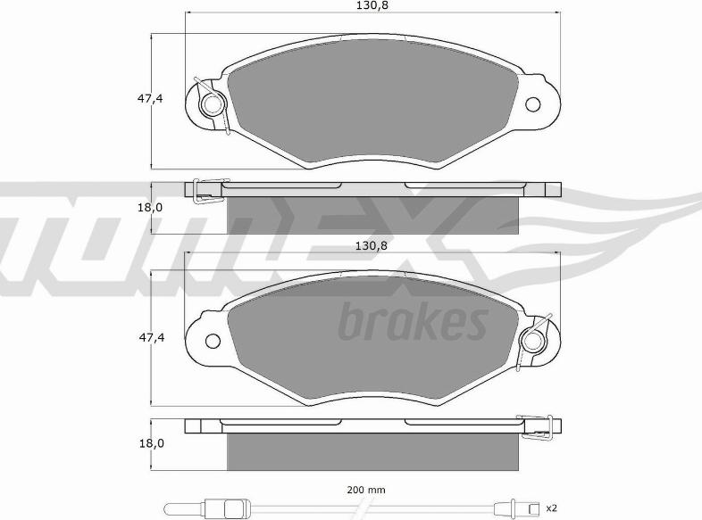 TOMEX brakes TX 11-751 - Тормозные колодки, дисковые, комплект autospares.lv