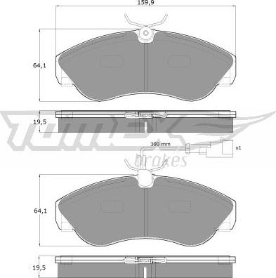 TOMEX brakes TX 11-731 - Тормозные колодки, дисковые, комплект autospares.lv