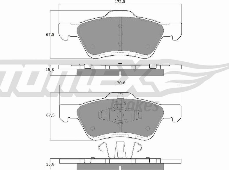 TOMEX brakes TX 18-94 - Тормозные колодки, дисковые, комплект autospares.lv