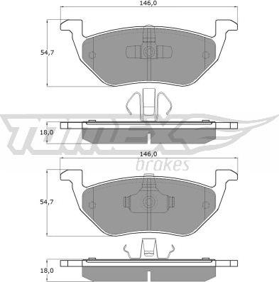 TOMEX brakes TX 18-95 - Тормозные колодки, дисковые, комплект autospares.lv