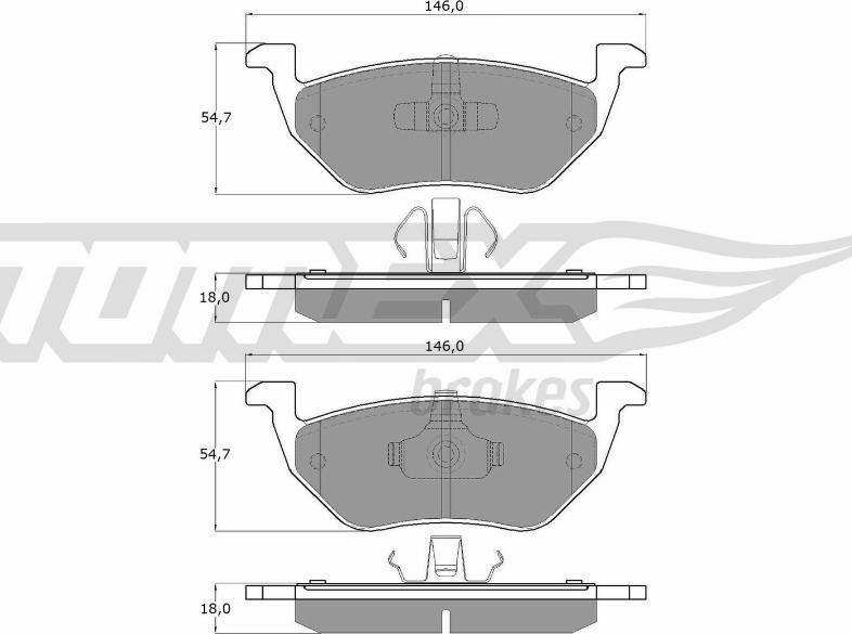 TOMEX brakes TX 18-95 - Тормозные колодки, дисковые, комплект autospares.lv