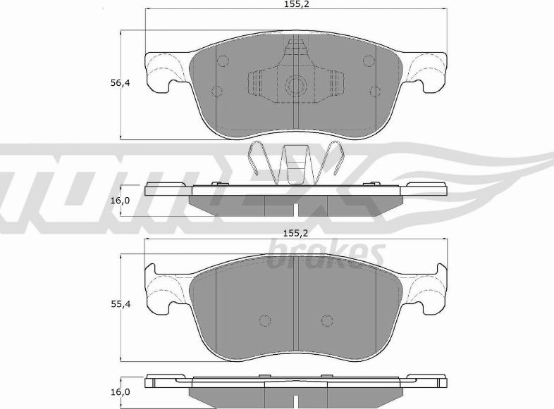 TOMEX brakes TX 18-90 - Тормозные колодки, дисковые, комплект autospares.lv