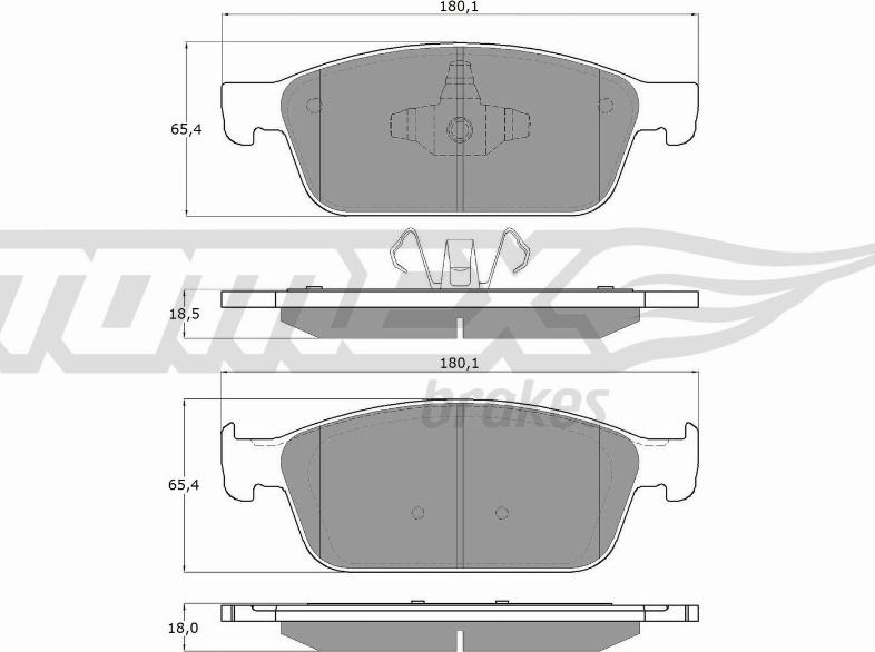 TOMEX brakes TX 18-91 - Тормозные колодки, дисковые, комплект autospares.lv