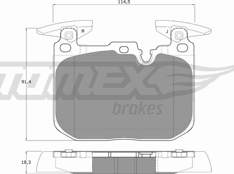 TOMEX brakes TX 18-49 - Тормозные колодки, дисковые, комплект autospares.lv