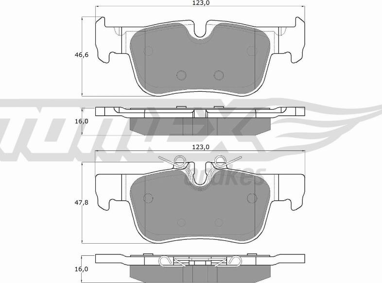 TOMEX brakes TX 18-44 - Тормозные колодки, дисковые, комплект autospares.lv