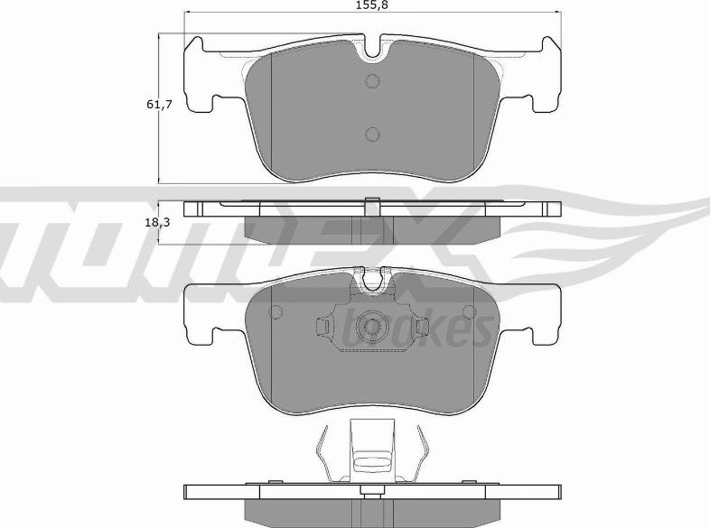 TOMEX brakes TX 18-45 - Тормозные колодки, дисковые, комплект autospares.lv