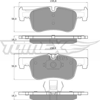 TOMEX brakes TX 18-46 - Тормозные колодки, дисковые, комплект autospares.lv