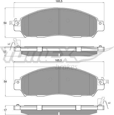 TOMEX brakes TX 18-41 - Тормозные колодки, дисковые, комплект autospares.lv