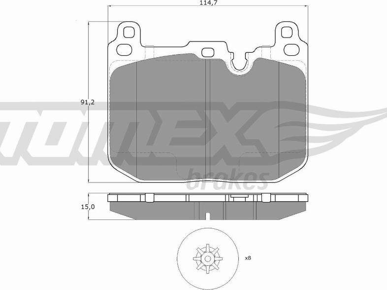 TOMEX brakes TX 18-481 - Тормозные колодки, дисковые, комплект autospares.lv