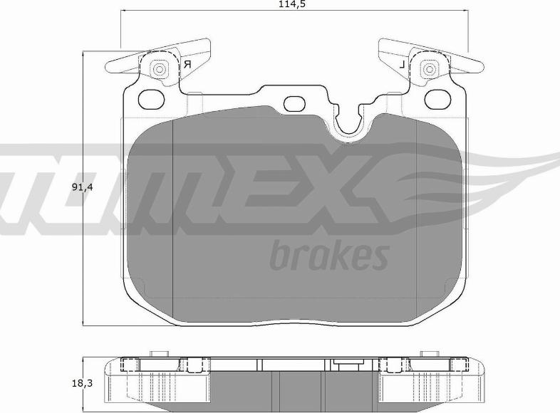 TOMEX brakes TX 18-48 - Тормозные колодки, дисковые, комплект autospares.lv