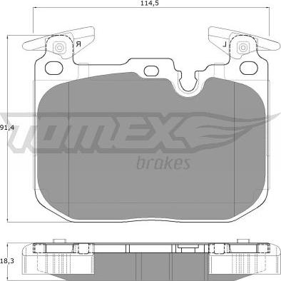 TOMEX brakes TX 18-48 - Тормозные колодки, дисковые, комплект autospares.lv
