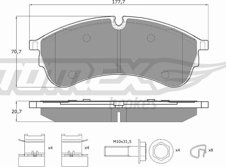 TOMEX brakes TX 18-59 - Тормозные колодки, дисковые, комплект autospares.lv