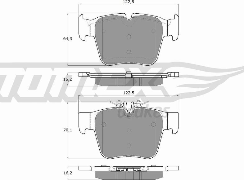 TOMEX brakes TX 18-54 - Тормозные колодки, дисковые, комплект autospares.lv