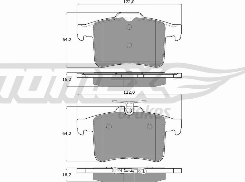 TOMEX brakes TX 18-56 - Тормозные колодки, дисковые, комплект autospares.lv