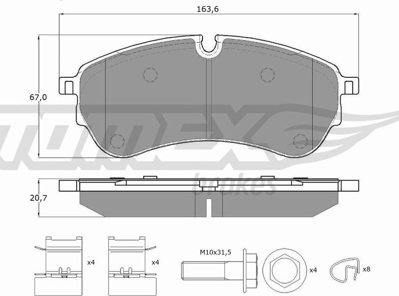 TOMEX brakes TX 18-58 - Тормозные колодки, дисковые, комплект autospares.lv