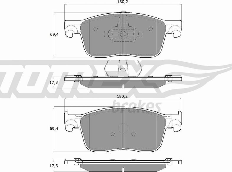 TOMEX brakes TX 18-63 - Тормозные колодки, дисковые, комплект autospares.lv