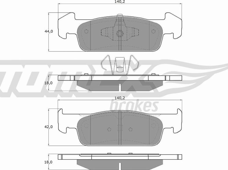 TOMEX brakes TX 18-62 - Тормозные колодки, дисковые, комплект autospares.lv