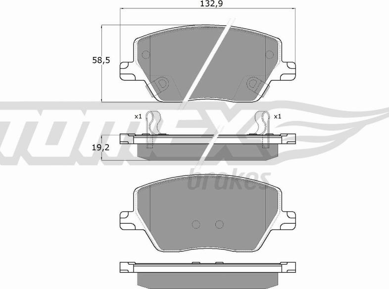 TOMEX brakes TX 18-09 - Тормозные колодки, дисковые, комплект autospares.lv