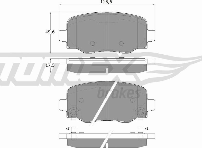 TOMEX brakes TX 18-19 - Тормозные колодки, дисковые, комплект autospares.lv