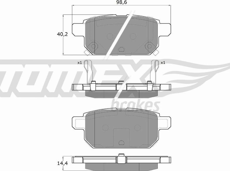 TOMEX brakes TX 18-14 - Тормозные колодки, дисковые, комплект autospares.lv