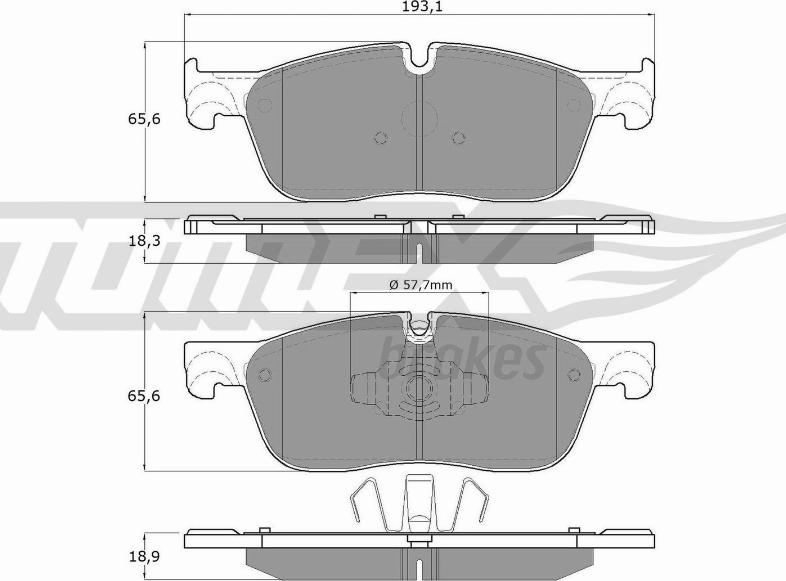 TOMEX brakes TX 18-151 - Тормозные колодки, дисковые, комплект autospares.lv