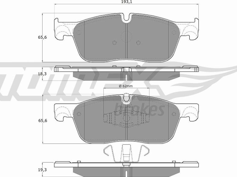 TOMEX brakes TX 18-15 - Тормозные колодки, дисковые, комплект autospares.lv