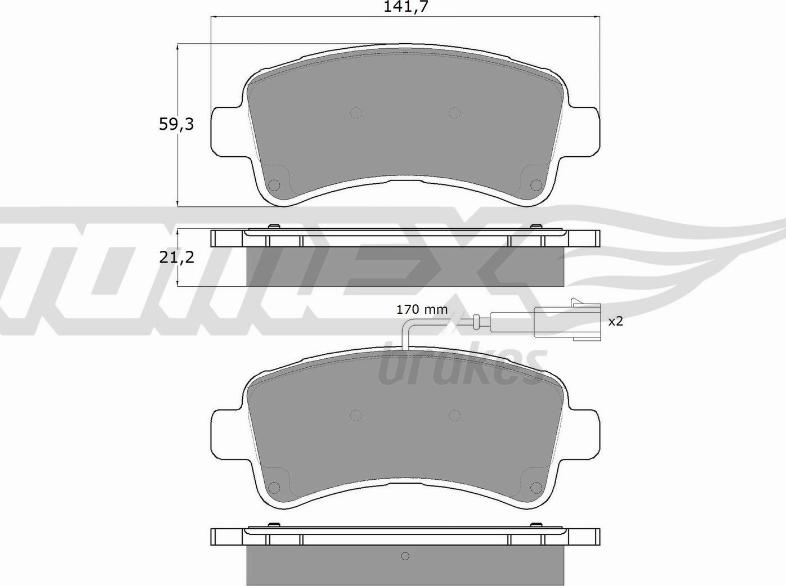 TOMEX brakes TX 18-11 - Тормозные колодки, дисковые, комплект autospares.lv