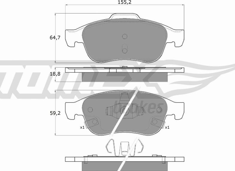 TOMEX brakes TX 18-18 - Тормозные колодки, дисковые, комплект autospares.lv