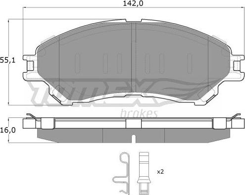 TOMEX brakes TX 18-13 - Тормозные колодки, дисковые, комплект autospares.lv