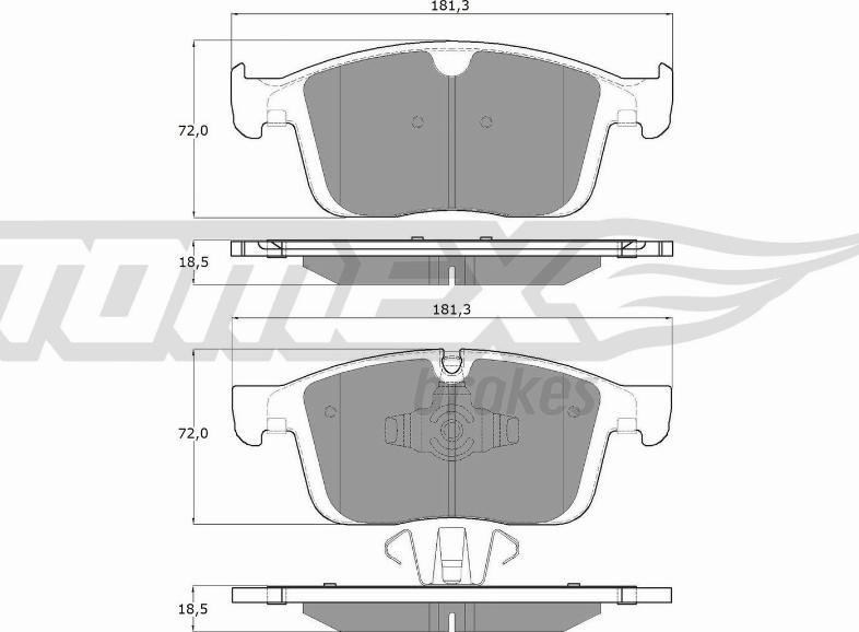 TOMEX brakes TX 18-85 - Тормозные колодки, дисковые, комплект autospares.lv