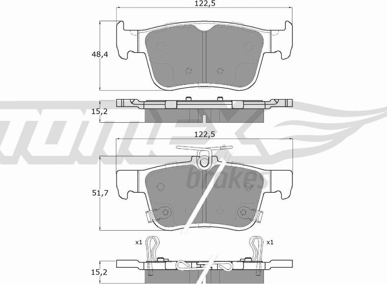 TOMEX brakes TX 18-871 - Тормозные колодки, дисковые, комплект autospares.lv