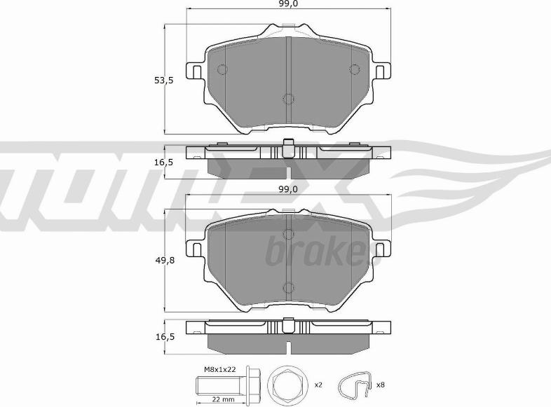 TOMEX brakes TX 18-36 - Тормозные колодки, дисковые, комплект autospares.lv