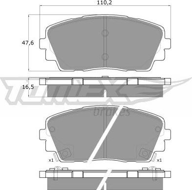 TOMEX brakes TX 18-30 - Тормозные колодки, дисковые, комплект autospares.lv