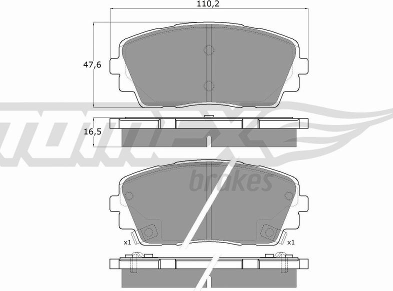 TOMEX brakes TX 18-30 - Тормозные колодки, дисковые, комплект autospares.lv