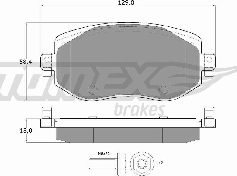 TOMEX brakes TX 18-33 - Тормозные колодки, дисковые, комплект autospares.lv