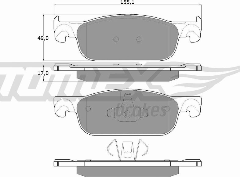 TOMEX brakes TX 18-32 - Тормозные колодки, дисковые, комплект autospares.lv