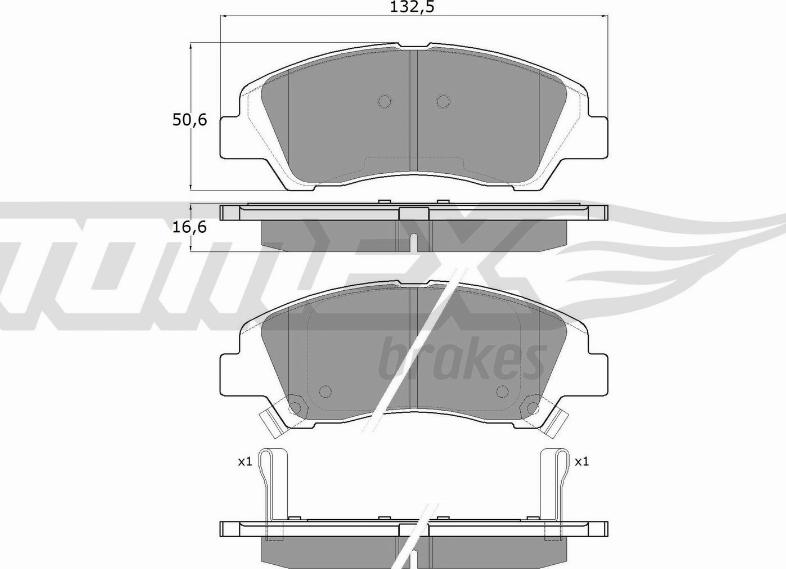 TOMEX brakes TX 18-29 - Тормозные колодки, дисковые, комплект autospares.lv