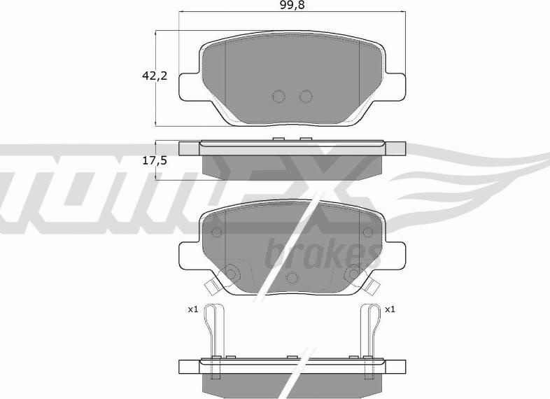 TOMEX brakes TX 18-20 - Тормозные колодки, дисковые, комплект autospares.lv