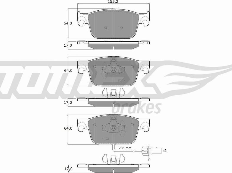 TOMEX brakes TX 18-21 - Тормозные колодки, дисковые, комплект autospares.lv