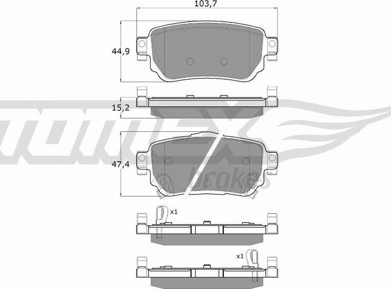 TOMEX brakes TX 18-27 - Тормозные колодки, дисковые, комплект autospares.lv