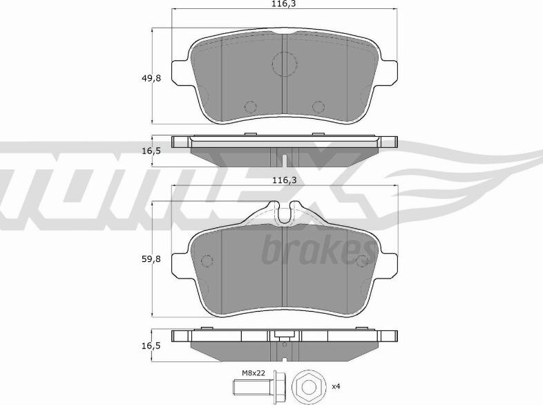 TOMEX brakes TX 18-79 - Тормозные колодки, дисковые, комплект autospares.lv