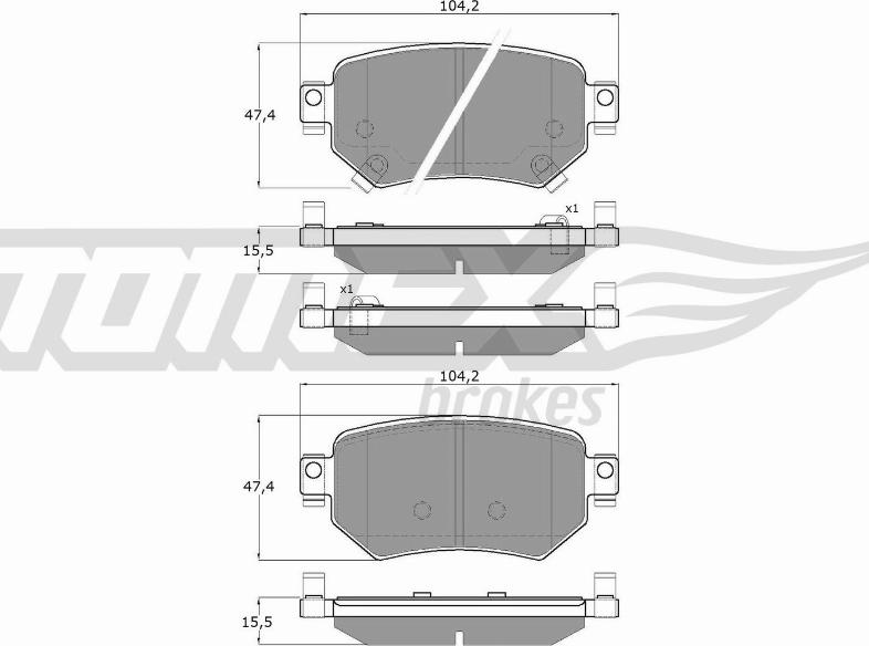 TOMEX brakes TX 18-70 - Тормозные колодки, дисковые, комплект autospares.lv