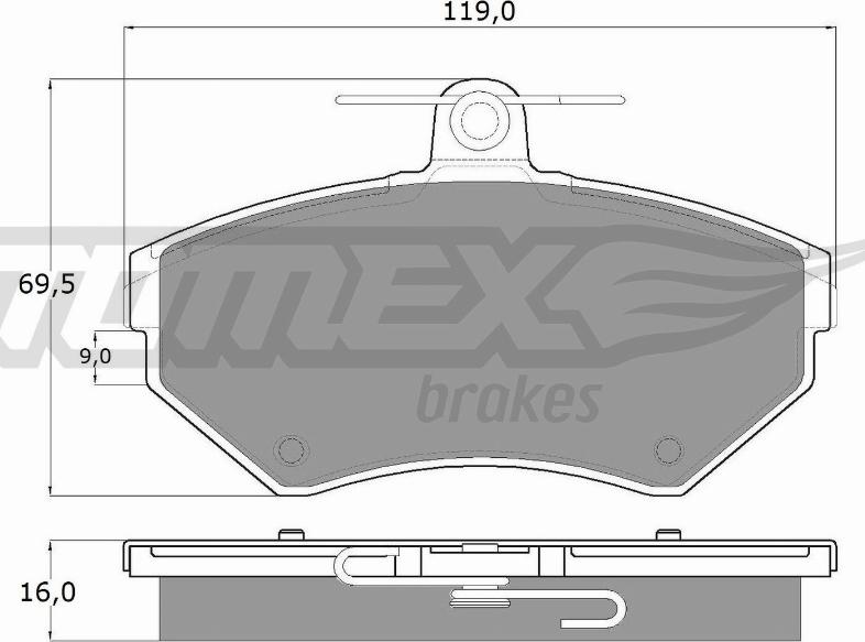 TOMEX brakes TX 13-94 - Тормозные колодки, дисковые, комплект autospares.lv