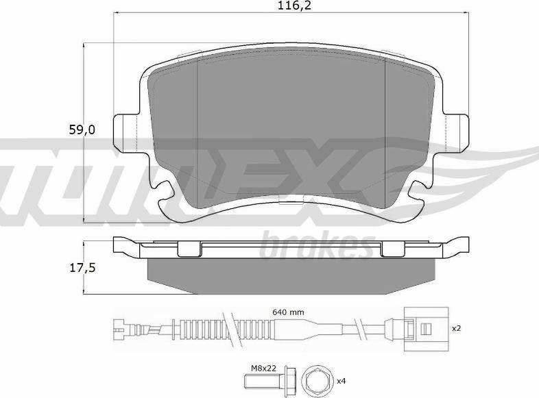 TOMEX brakes TX 13-962 - Тормозные колодки, дисковые, комплект autospares.lv