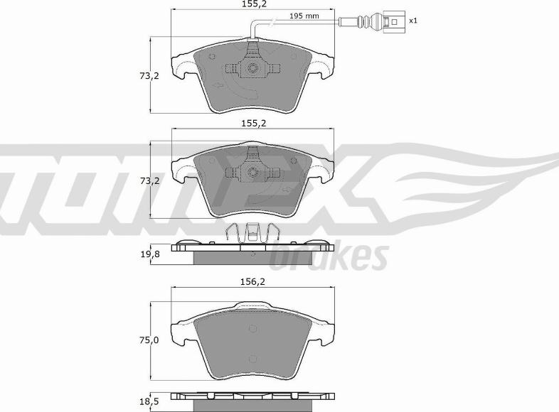 TOMEX brakes TX 13-93 - Тормозные колодки, дисковые, комплект autospares.lv