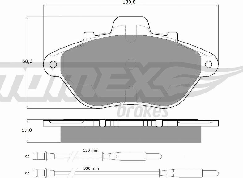 TOMEX brakes TX 13-45 - Тормозные колодки, дисковые, комплект autospares.lv