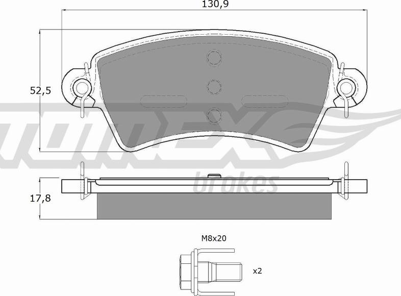 TOMEX brakes TX 13-41 - Тормозные колодки, дисковые, комплект autospares.lv